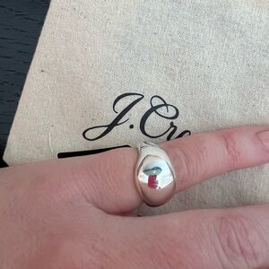 NEW J. Crew Sculptured Orb Silver Mirror Ring Size 5